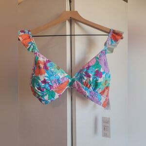 Live Life Vibrant Floral Bikini Top NWT